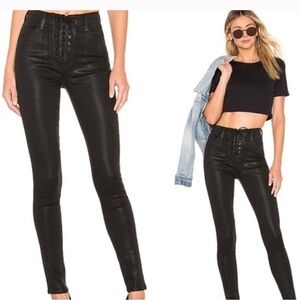 J Brand x @stephshep Vendetta Women's Black Skinny Jean with lace up front